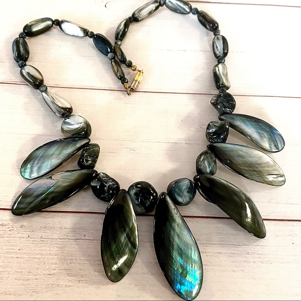 Beautiful iridescent shell necklace